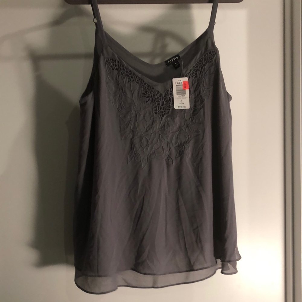Lace floral tank top